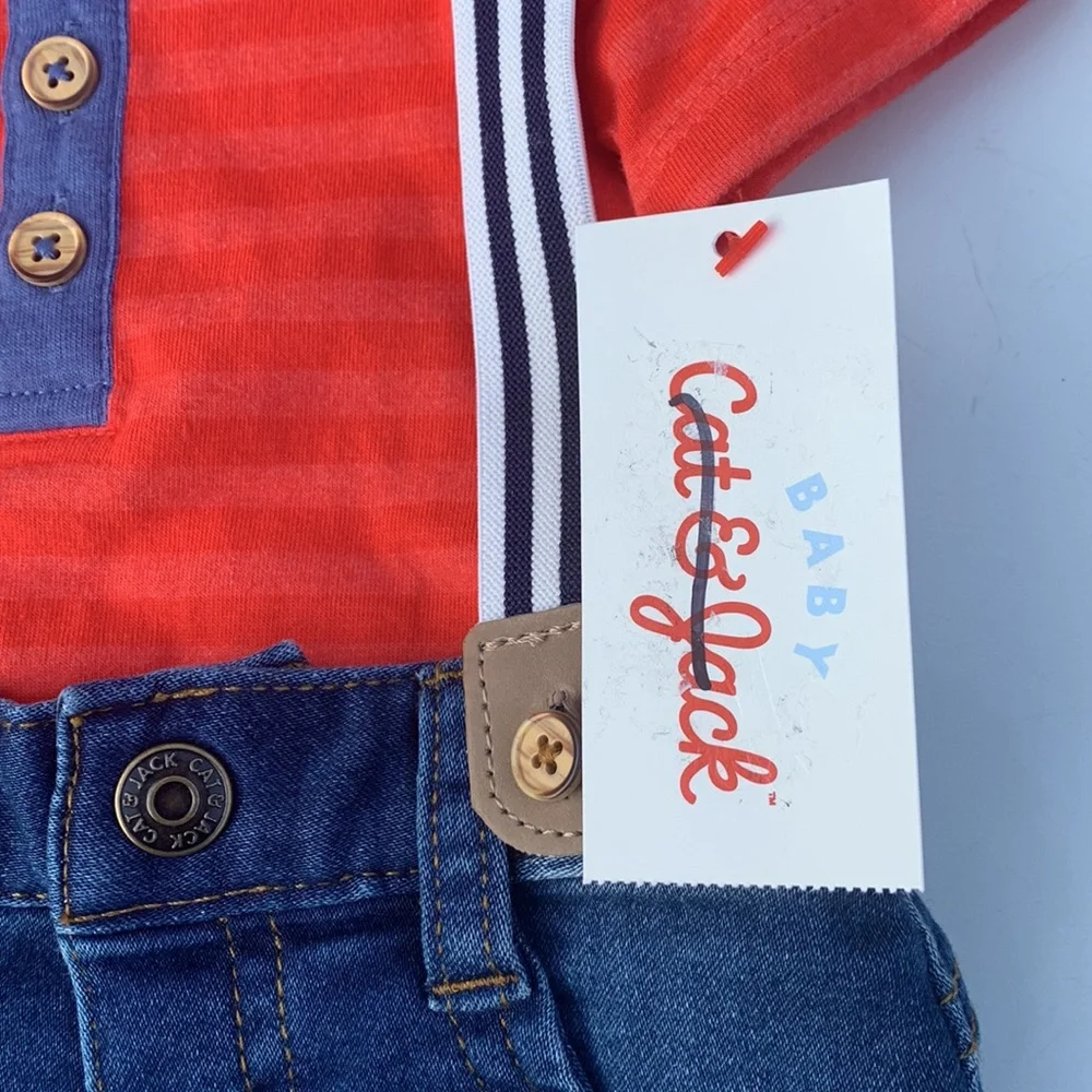 💰Cat & Jack 2 Piece Outfit with Suspenders